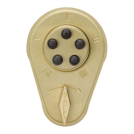 DORMAKABA Combination Deadbolt, 1-3/8-in to 1-1/2-in Thick Doors, Satin Brass 9020000-04-41